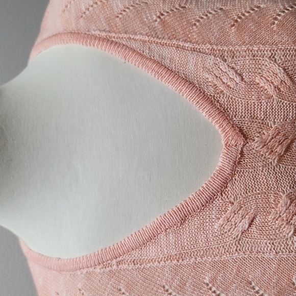 SOFT SURROUNDINGS CASUAL FALL LONG SLEEVE VNECK ORANGE CABLE KNIT SWEATER MEDIUM - Picture 5 of 15